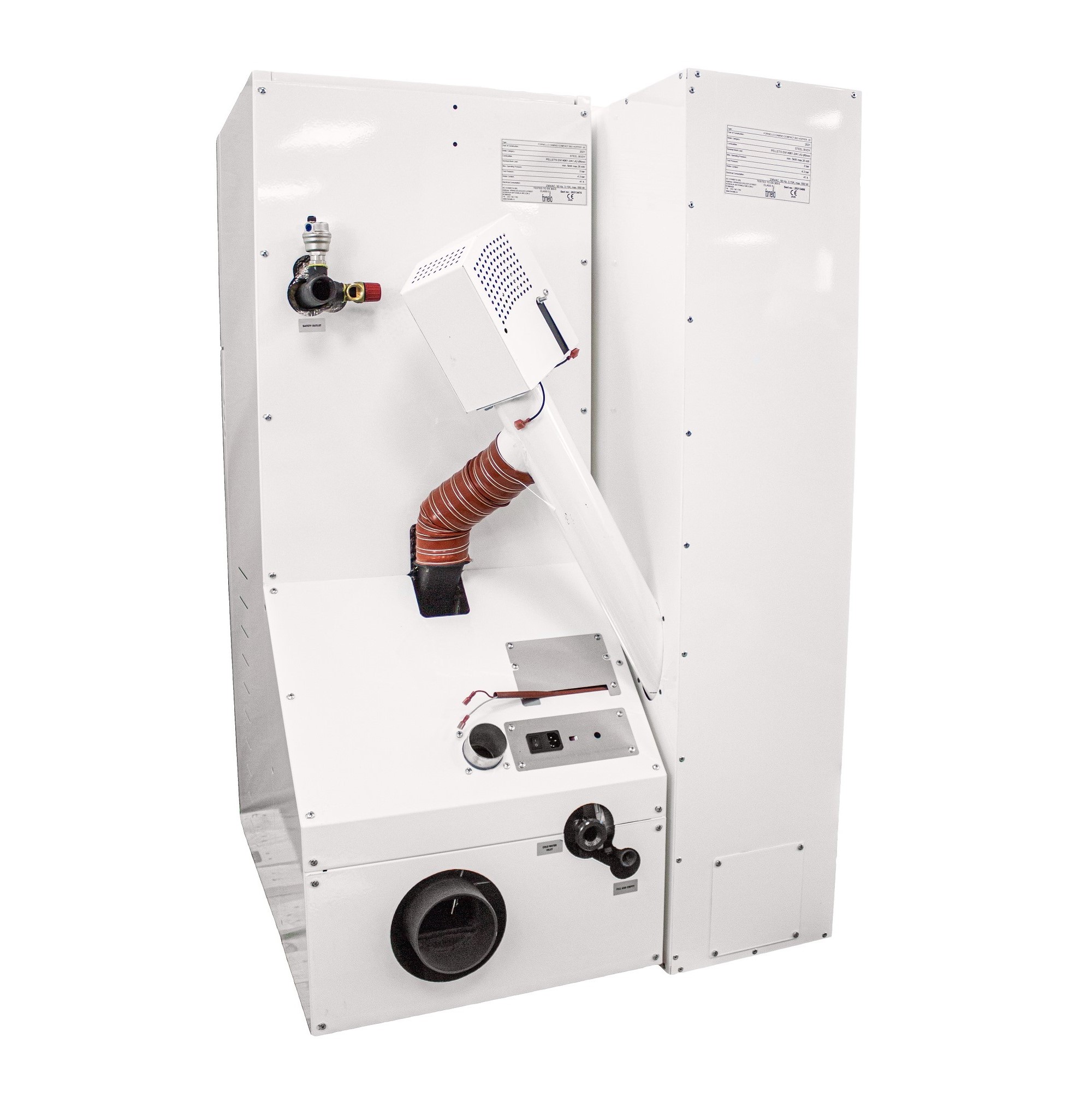 Centrala pe peleti Fornello Rossi Camino Compact 35 kw cu rezervor 153 l