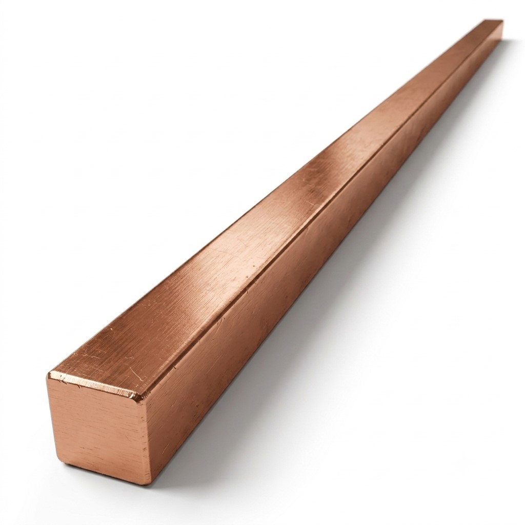 Bară din cupru pătrată 10x10x4000 mm, Cu-ETP